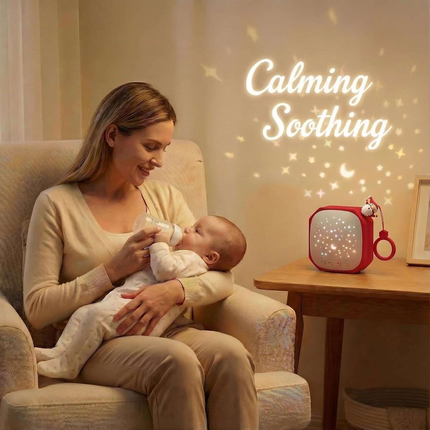White Noise Sound Machine Baby with Star Projector | Portable Sleep Aid Lullaby Music for Baby Sleeping | Soothing Sound Machine for Nursery, Car Travel, Bedroom Crib, Kids Gifts (Puppy)
