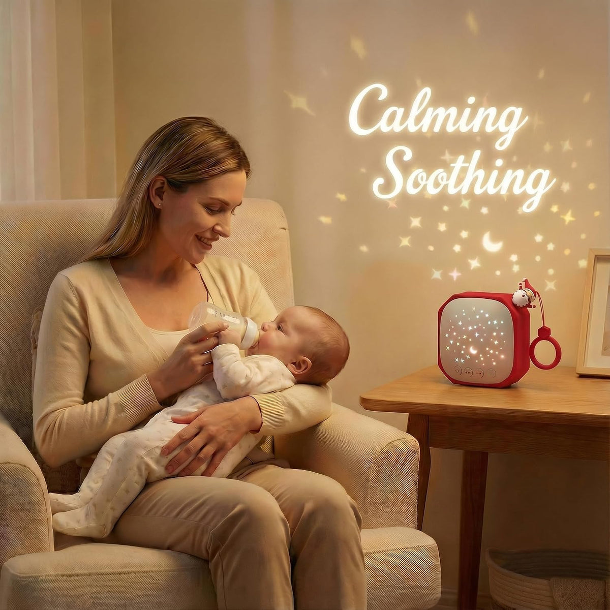 Baby White Noise Sound Machine Sleep Soother with Portable Star Projector