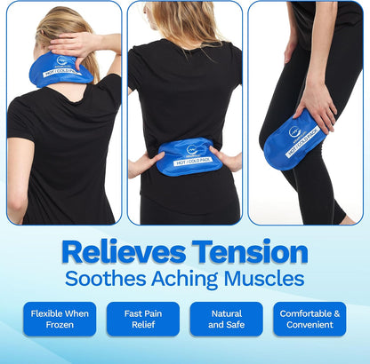 Neck Ice Pack Wrap with 2 Reusable Gel Ice Packs, Flexible Ice Wrap for Neck, Shoulders, Knees, Wrists, Soft Cooling Towel Compress for Post Surgery, Tonsillectomy, Migraine, Sore Muscle Pain Relief