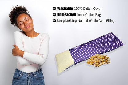 Microwavable Corn Filled Heating Pad and Cold Pack/Washable 100% Cotton Cover (Cross Hatch - Mint, 7.5in W x 11in L)