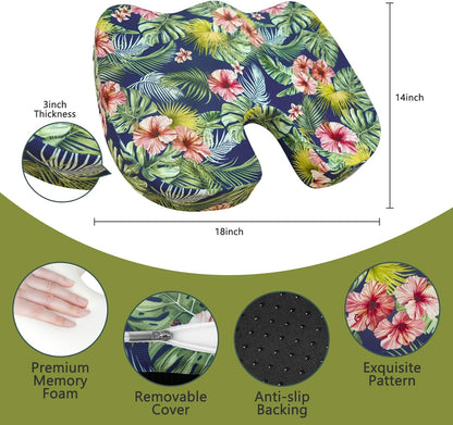 Tailbone Pain Relief Cushion, Memory Foam Seat Cushion for Coccyx Sciatica Pain Pressure Relief Office Desk Chair