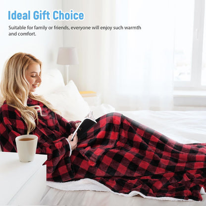Catalonia Sherpa Wearable Blanket with Sleeves Arms