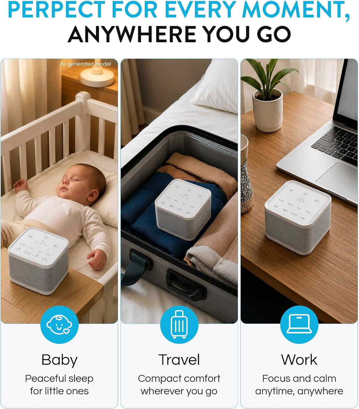 Big Red Rooster White Noise Machine for Baby Sleep, Portable Sound Machine