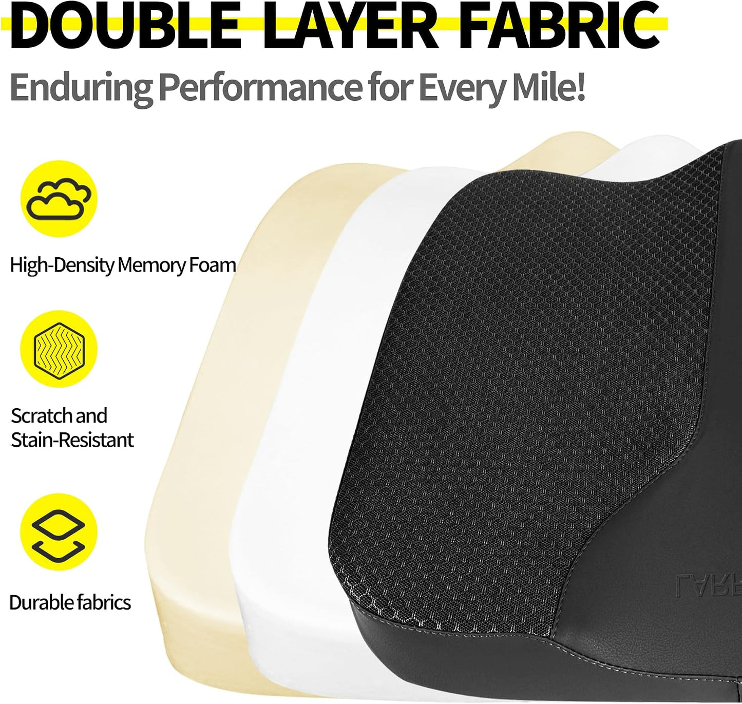 Car Seat Cushion - Comfort Memory Foam Seat Cushion for Car Seat Driver, Tailbone (Coccyx) Pain Relief, Car Seat Cushions for Driving (Gray)