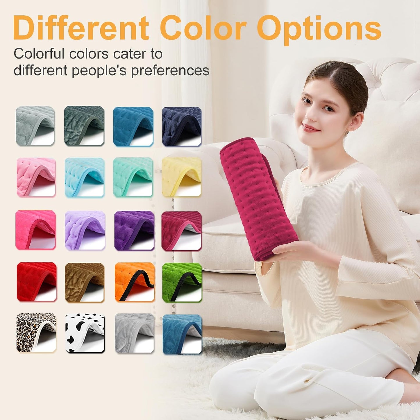 Heating Pad,Heated Blanket,Heating Pad for Back Neck,Grey,24x12 Inch | Electric Heating Pad,Dry/Moist Heat Heating Pads,Heating Pads for Shoulder,Abdomen,Heat Pad for Women Men,Birthday Gift