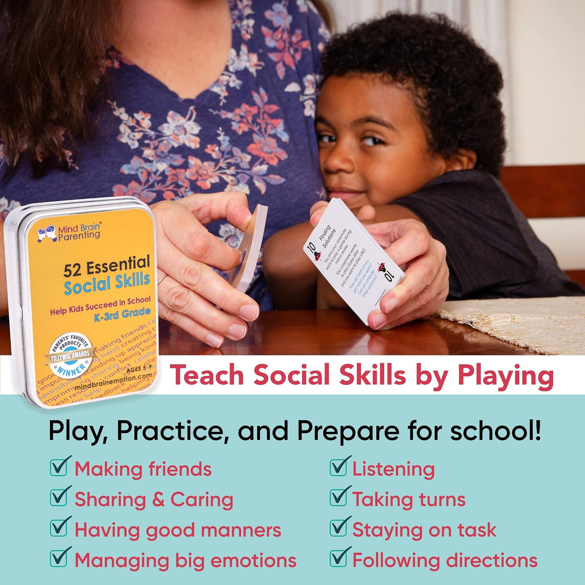 Mind Brain Emotion 52 Essential Life Skills: No-Excuses Game to Teach Kids, Teens & Adults How to Care for Self & Chores, Practical Solution for Responsible Boys, Confident Girls, Happy Family