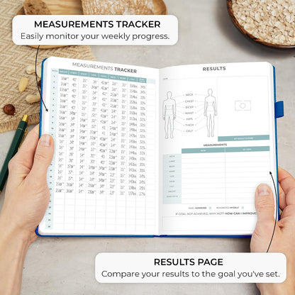 Clever Fox Food Journal for Women & Men, Weight Loss Tracker, Aquamarine