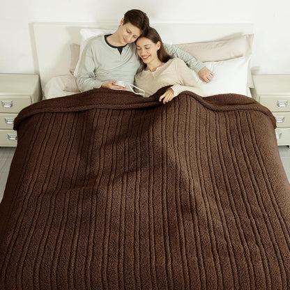 Heated Throw Blanket 50"X60", Soft Sherpa, 4 hrs Auto Shut Off