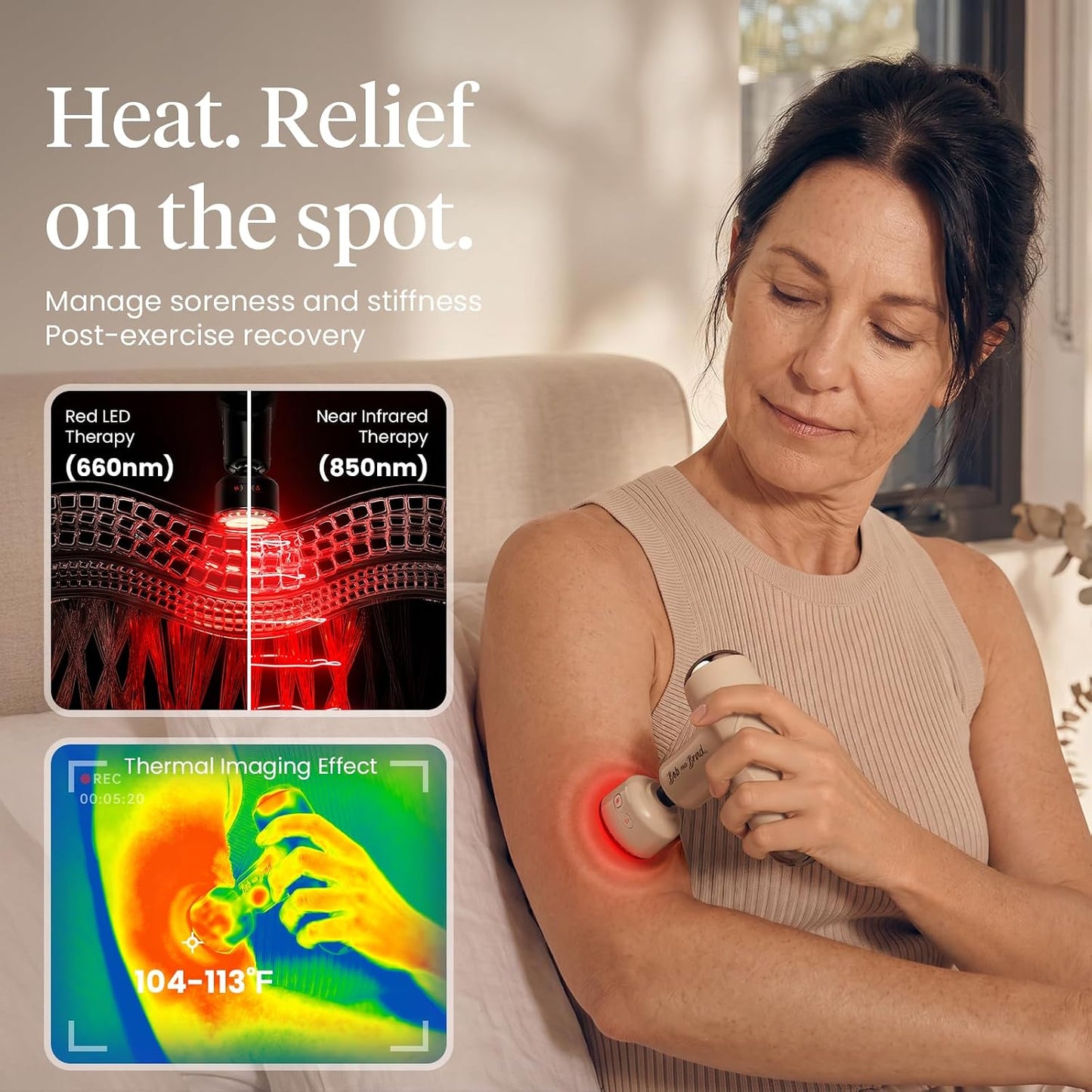 BOB AND BRAD Q2 Mini Massage Gun, Pocket-Sized Deep Tissue Massager Gun, Portable Percussion Muscle Massager Gun, Ultra Small & Quiet Muscle Massage Gun for Muscle Recovery with Carry Case