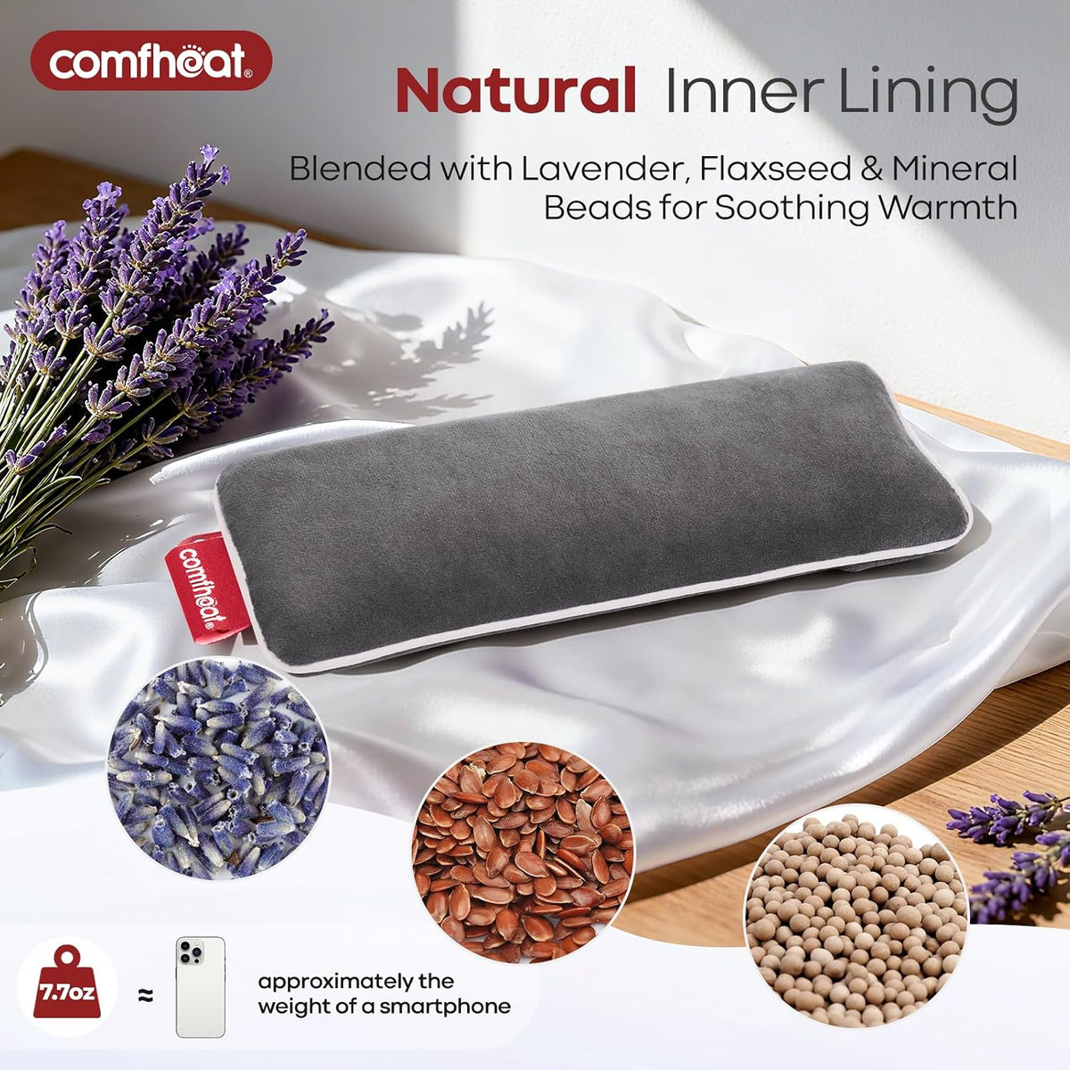 Lavender Weighted Eye Pillow for Yoga Relaxation FSA Eligible HSA