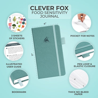 Clever Fox Food Sensitivity Journal & Symptom Diary, 8.5x11 Purple