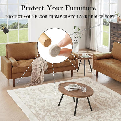 Fursafe&Q Felt Furniture Pads, Furniture Felt Pads for Hardwood Floors -Self Adhesive Chair Leg Floor Protectors, Protect Your Floors from Nicks, Bumps and Scratch,96 Pcs Round Cabinet Door Bumper
