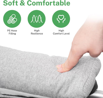 Wheelchair Armrest Pad, Mobility Scooter Elbow Pillow Tray Soft Cushion, Ergonomic Forearm Support Pillow, Arm Rest Covers for Office Chairs, Wheelchair, Comfy Gaming Chair, Grey