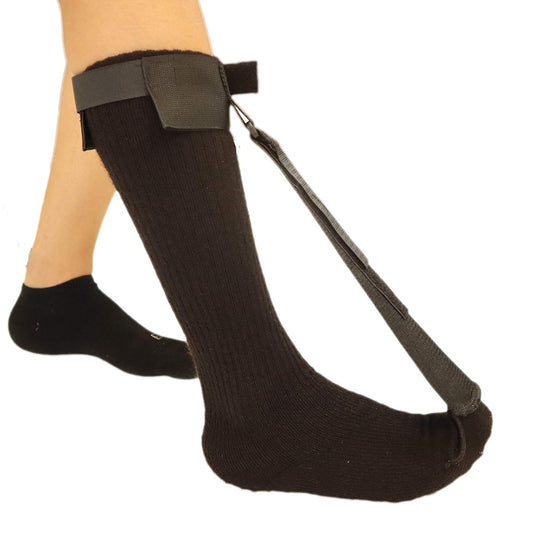 MARS WELLNESS Plantar Fasciitis Stretch Night Sock - For Pain Relief from Plantar Fasciitis and Achilles Tendonitis - Black - XS