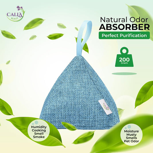 4 Pack Bamboo Charcoal Air Purifier Bags 200 Grams Each - Activated Charcoal Odor Absorber for Car, Pets & Closet - Natural Freshener for Home, Eco-Friendly & Reusable Charcoal Bags (Designer Colors)