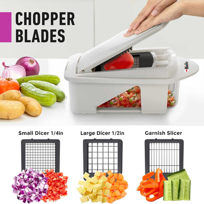 Mueller The Real Original Pro Vegetable Chopper & Mandoline Slicer, 10-in-1 | since 2013, 8 Blade Food Veggie Chopper, Onion Vegetable Cutter with Container, Kitchen Gadgets & Essentials