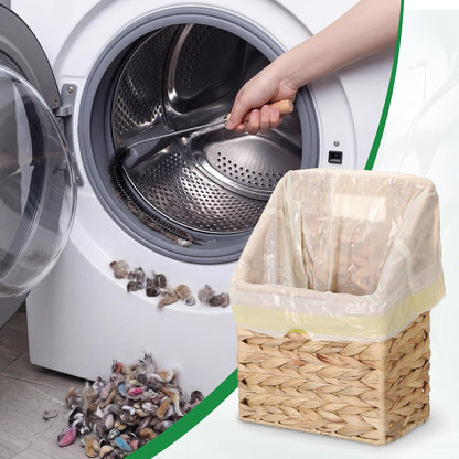 Magnetic Lint Bin Box for Laundry Wicker Storage Organizer Includes Wicker Storage Basket Drawstring Trash Bags Dryer Lint Brush 2 Magnetic Hooks for Laundry Room Home Saving Space