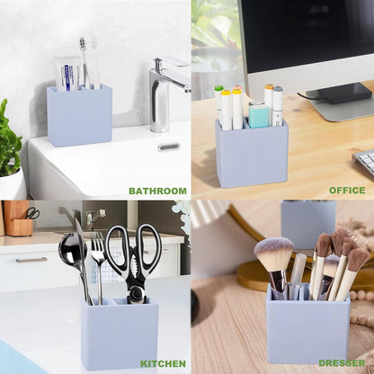 Diatomite Toothbrush Holder Toothpaste Organizer, Marble White | Quick Drying, Non-Slip, 2 Slots Kids Electric Tooth Brush Holder for Bathroom, for Countertop, Shower, Vanity