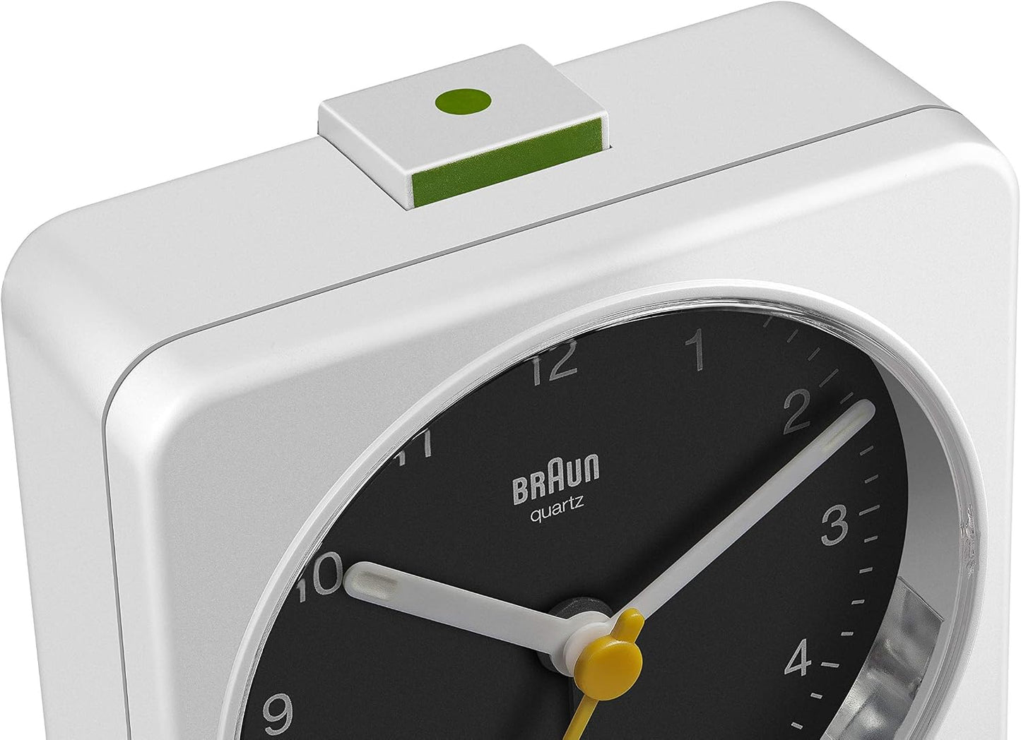 Braun Classic Analogue Alarm Clock with Snooze and Light, Quiet Quartz Sweeping Movement, Crescendo Beep Alarm in White, Model BC03W.