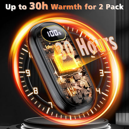 Hand Warmers Rechargeable - Electric Hand Warmers 2 Pack with Dual-Sided Heating for 15Hrs Warmth, LED Display & Flashlight, Hunting Essentials, Gifts for Christmas Man Women Raynauds Golf