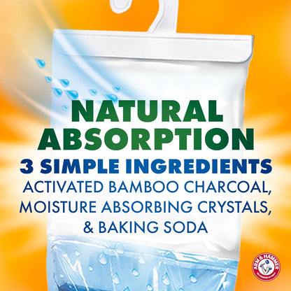 Arm & Hammer Essentials Hanging Moisture Absorber and Odor Eliminator, 17.5 oz., 3 Pack, Linen Fresh, Moisture Absorbers for Closets, Laundry Rooms and Bedrooms, Long-Lasting Freshness