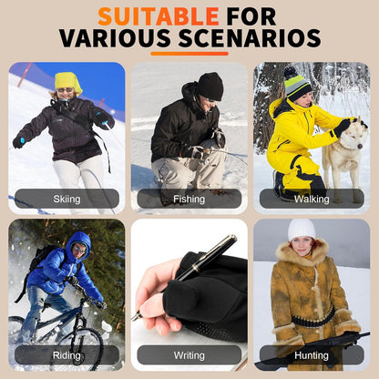 Heated Gloves for Men Women, Rechargeable Detachable Full & Half Hands Heated Glove Fingerless Electric Heating Gloves Hand Warmer for Work, Hunting, Skiing, Outdoor Work