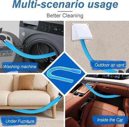 Dryer Vent Cleaner Universal Vacuum Hose Attachment | Universal Connector, Slim Hose, Lint Removal, Tight Spaces, Dryer Vent Furniture Crevices