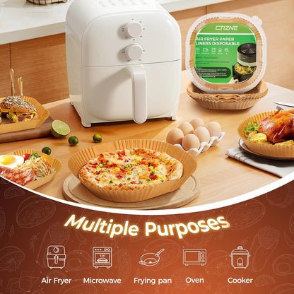 Air Fryer Liners Disposable, 100Pcs 8" Square Air Fryer Paper for 5-8 QT | Waterproof and Oilproof for Easy Cleanup, Unbleached Non-Stick Parchment Paper for 5-8 QT Air Fryer, Baking, Microwave, Oven