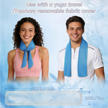 High-Efficiency Solid Cooling Gel, Reusable Ice Pack, Flexible Cold Compress, Leak-Proof, Pain Relief, for Head, Face, Neck, Knee, Shoulder...(220g, 15.7” x 2.6”)