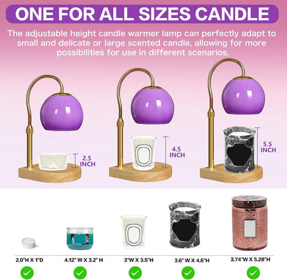 Candle Warmer Lamp with Timer 2H/4H/8H, Adjustable Height, Ocean