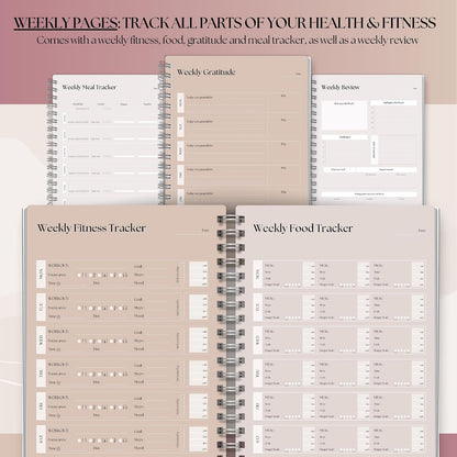 Wellness Journal - 90 Day Health, Fitness, Gratitude, Mindfullness, Wellbeing, Habit, Goals, Diet & Food Tracker - A5 (Pastel Rainbow)