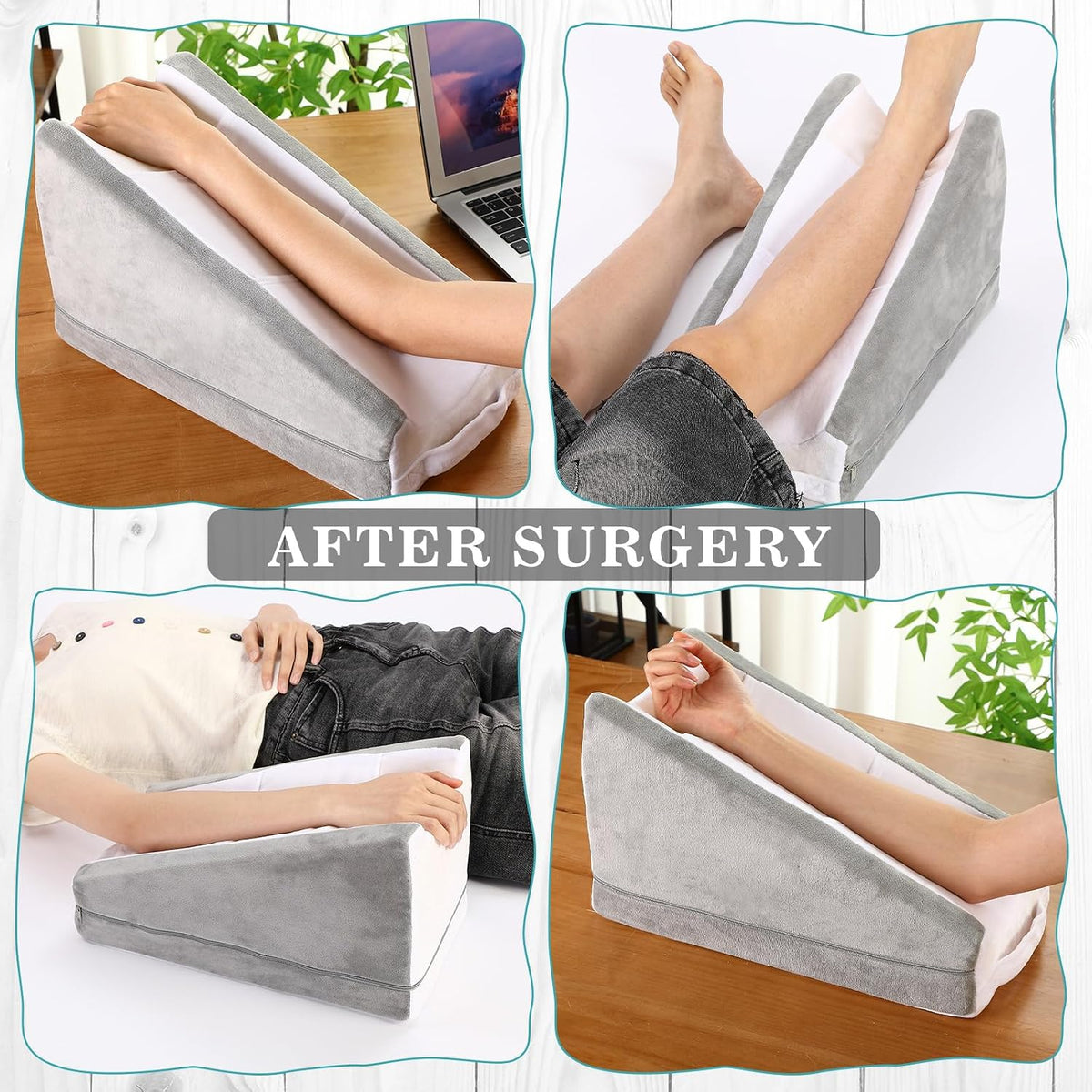 Buryeah Dark Gray Arm Elevation Pillow 2 Pocket, Plush Material