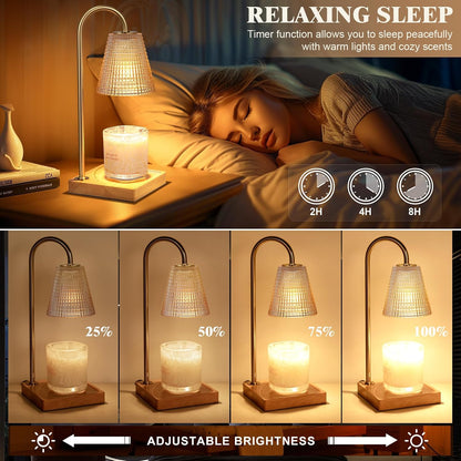 Hong-in Candle Warmer Lamp with Timer, House Warming Gifts New Home Decor | Dimmable & Adjustable Height, Electric Wax Warmer for Scented Wax Jar Candles,Gifts for Women Mom Sister