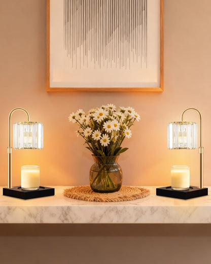 TigQiang Crystal Candle Warmer Lamp with Timer, Adjustable Height, Clear