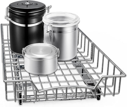 Simple Houseware Under Cabinet Pull Out Sliding Shelf, 21" Dx11 W, Chrome