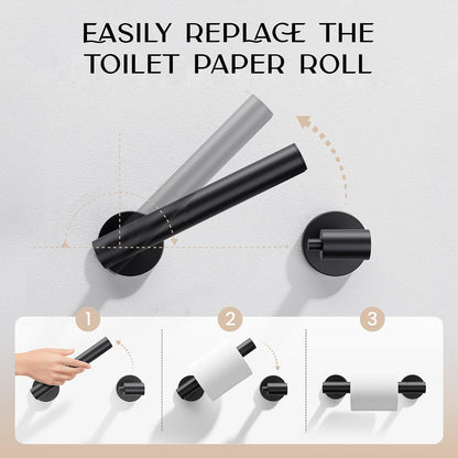 Day Moon™ - Toilet Paper Holder with Shelf - Modern Roll Holder for Bathroom - 1 Pack - Wall Mount - with Storage, Gold
