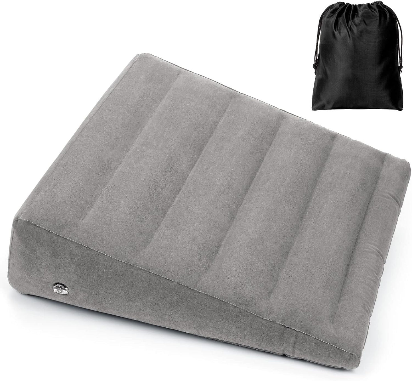 USHMA Inflatable Wedge Pillow for Sleeping, Portable Travel Wedge Pillow for Sitting in Bed, Inflatable Wedge Pillows for Travel, Blow Up Under Knee Pillow