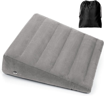 USHMA Inflatable Wedge Pillow for Sleeping, Portable Travel Wedge Pillow for Sitting in Bed, Inflatable Wedge Pillows for Travel, Blow Up Under Knee Pillow