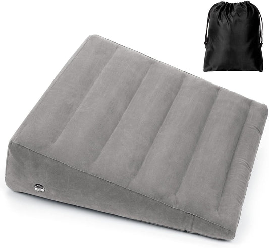 USHMA Inflatable Wedge Pillow for Sleeping, Portable Travel Wedge Pillow for Sitting in Bed, Inflatable Wedge Pillows for Travel, Blow Up Under Knee Pillow