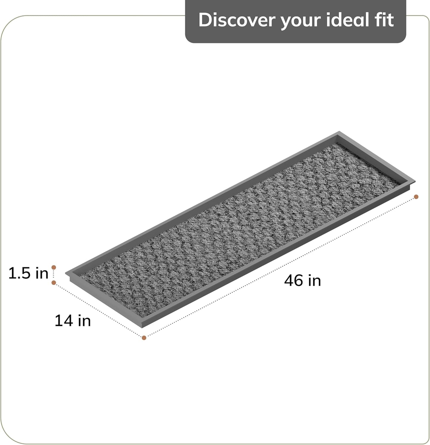 Anji Mountain Heavy Duty Waterproof Rubber Shoe Storage Mat Organizer/Boot Storage Tray Multi Use For Entryway with Coir, Tan Insert, Fits 2 Pair (24.5" Wide)