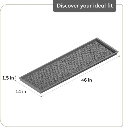 Anji Mountain Heavy Duty Waterproof Rubber Shoe Storage Mat Organizer/Boot Storage Tray Multi Use For Entryway with Coir, Tan Insert, Fits 2 Pair (24.5" Wide)