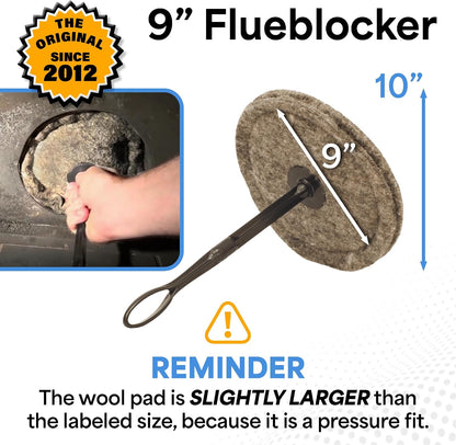 Plug for 5-6 Inch Round Chimney Flue - Fireplace Draft Stopper | 100% Herdwick Wool, Reusable, Balloon Alternative, Works Without Damper, Wood Stove Compatible, Made in England,