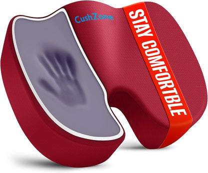 CushZone Seat Cushion Memory Foam Chair Pad for Office & Car, Black