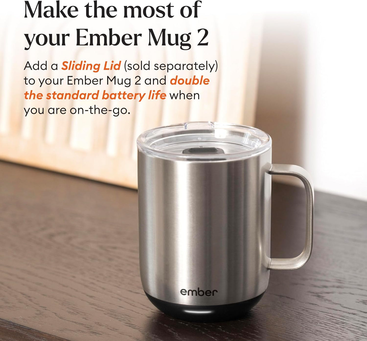 Ember Temperature Control 14oz Smart Mug 2, App-Controlled and Rechargeable Heated Coffee Cup Warmer with Intelligent LED Display, Sage Green.