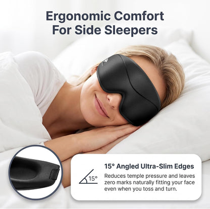 Sleep Mask for Women Men: 100% Blackout 3D Eye Mask for Sleeping, Sleeping Mask for Side Sleepers, Zero Pressure Memory Foam Eyelash Friendly Breathable Eye Cover, Airplane Travel Essentials-Pink