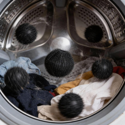 HASHI 12 Pack 2.3 Inch Pet Hair Remover for Laundry, Reusable Washing Machine and Dryer Balls, Dog and Cat Fur Lint Catcher for Clothes and Bedding, Gentle on Fabrics, Prevents Tangling, Black