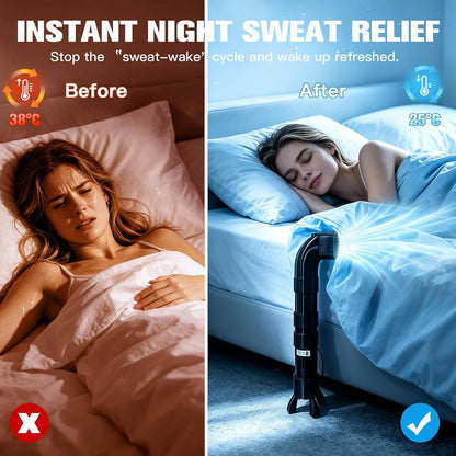 Bed Cooling Fan System for Night Sweats, Under Sheet Bed Fan for Hot Sleepers, Bed Cooling Fans for Cooler Sleep, Suitable for Beds With A Height of 70 cm/27.6 In or Less