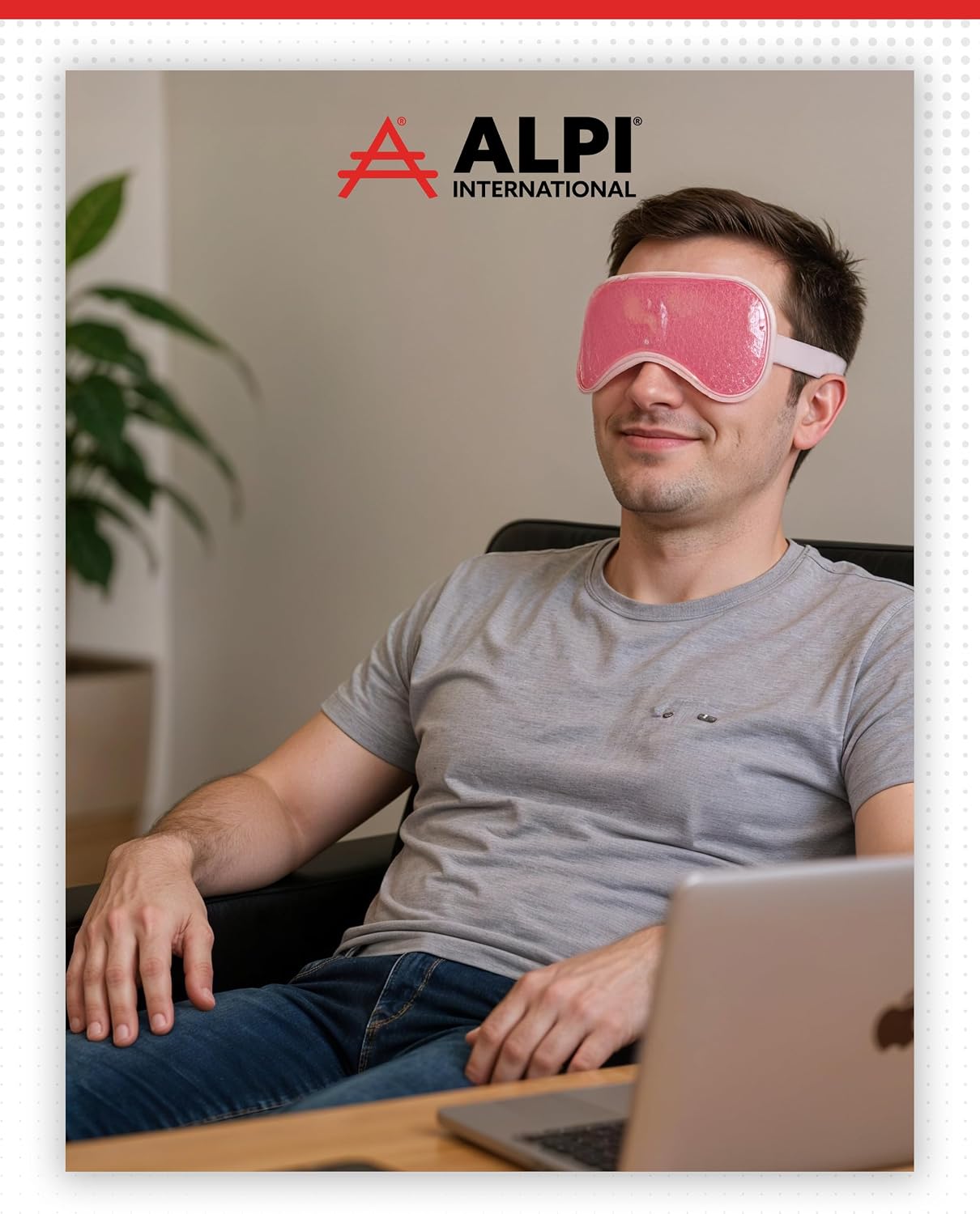 Alpi Plush Gel Beads Hot/Cold Eye Mask, Relaxation & Tension Comfort | Black, 8"x4", For Dark Circles and Puffiness, Microwavable, Reusable Heated or Cooling Compress,