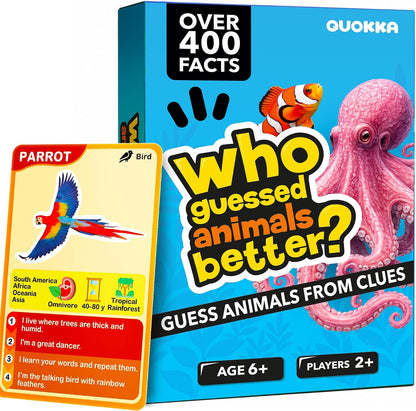 Quokka Who Guess It Better Countries – Educational Game with Visual Clues, Geography Learning Card Set, 50 Cards, Screen-Free Travel Game for Kids Ages 6+