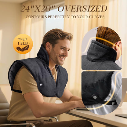 UTK 30S Fast Heating Pad for Neck Shoulders and Back, 6X Far Infrared Heat